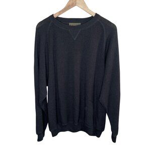 Peru Unlimited Mens Black Baby Alpaca & Wool Blend Crewneck Sweater XL